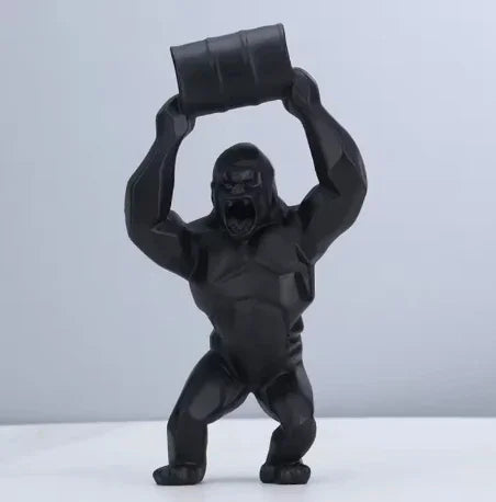 Statuette Gorille Tonneau en Résine – L'Alliance de la Force et du Design