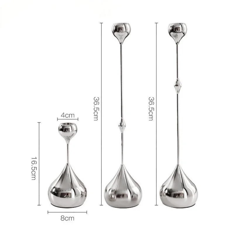 Ensemble de 3 Chandelers en Métal Chrome "Goutte d’Eau" — Collection Fusion