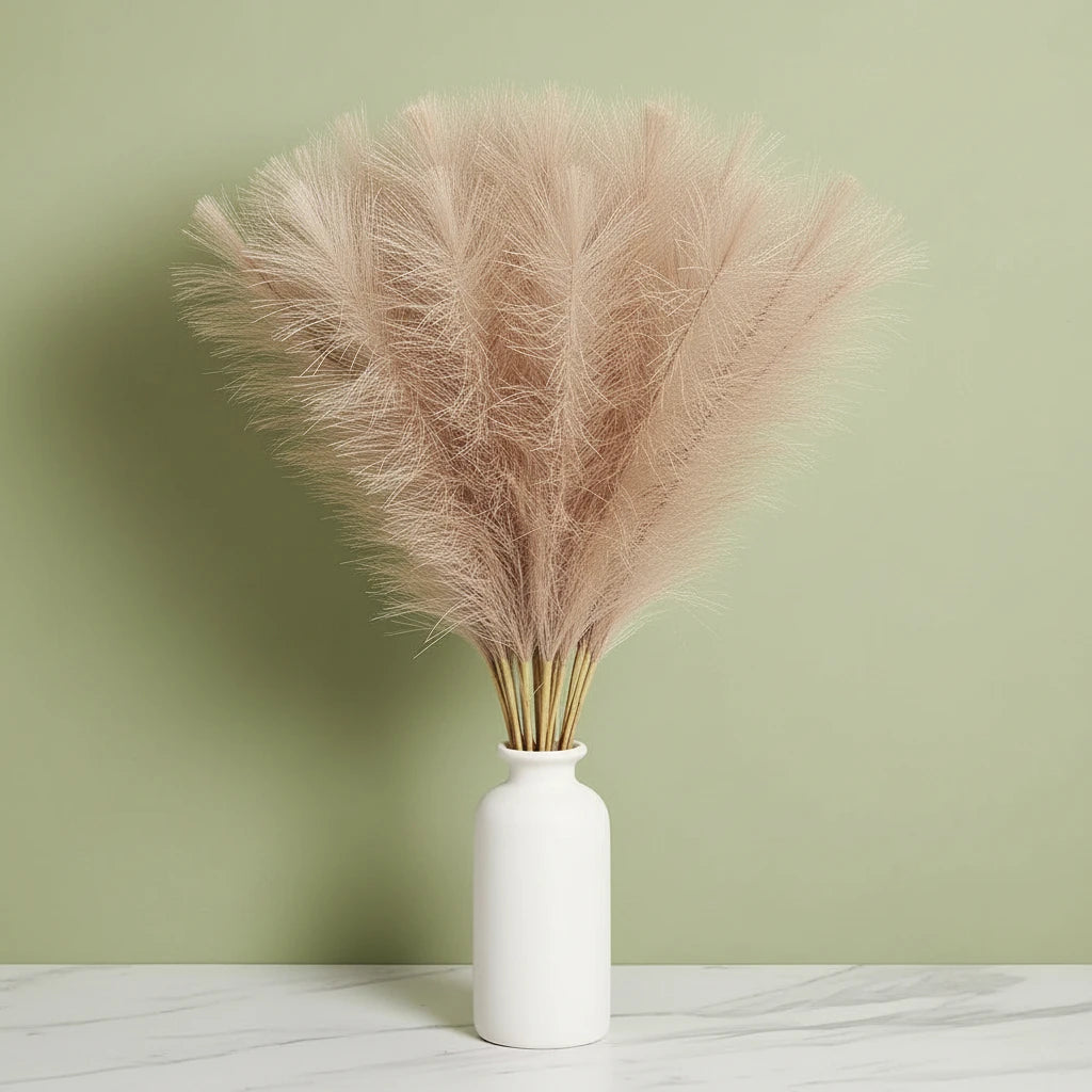 Bouquet de 15 Herbes de Pampa Artificielles (55 cm) – Densité & Douceur "Aura"